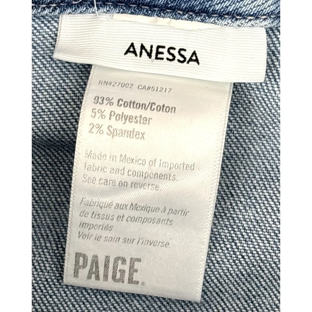 PAIGE Anessa Wide Leg Cropped Jeans Size 27 Shooting Star Raw Hem High Rise - Picture 10 of 11